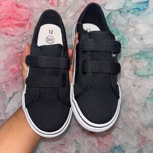Kids Black Velcro Sneakers